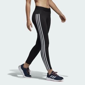 Adidas Climalite Black 3-Stripe Leggings Women’s XL Athletic Stretch